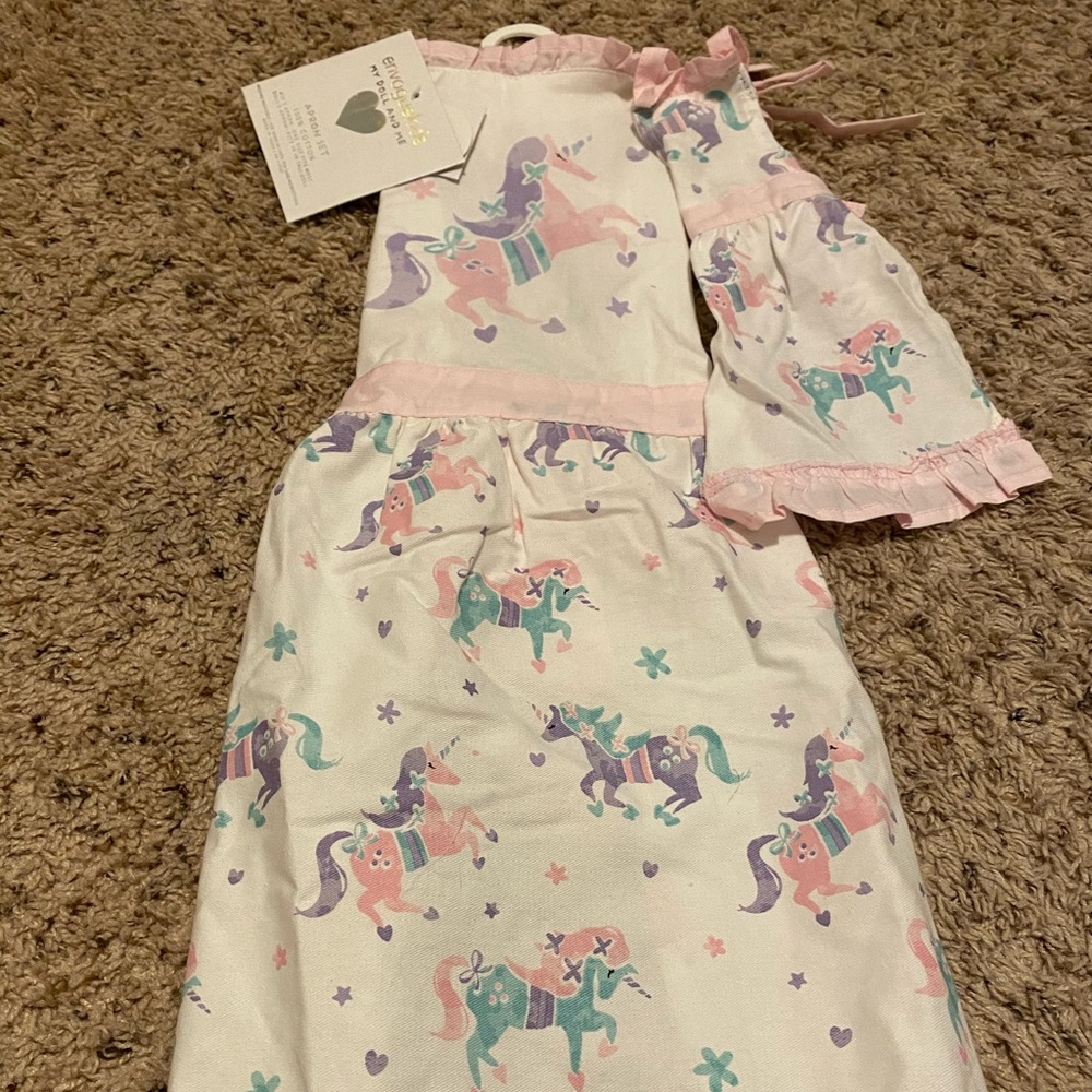 Kids Unicorn Apron Set - My Doll & Me